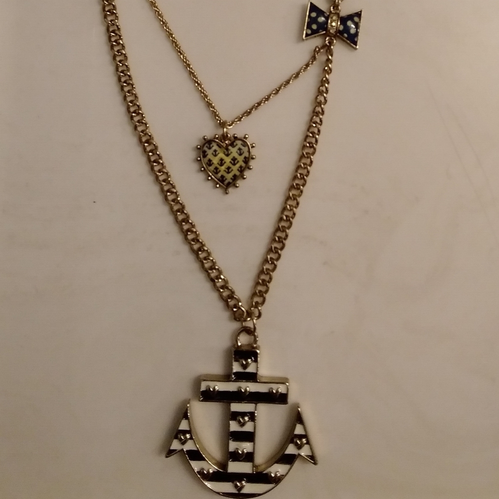 Betsey Johnson Ivy League Anchor Sailor Necklace